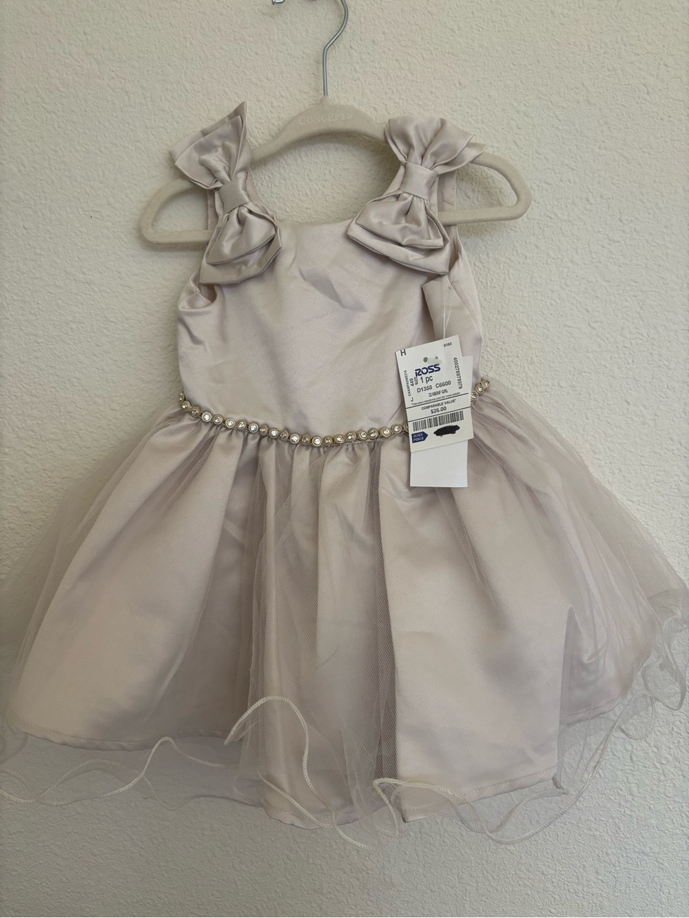 Carter's Satin Bow Party Dress in Light Champagne